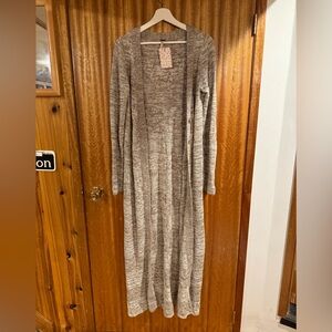 Free Peoplele long duster cardigann linen blend M